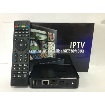 More than 450+ DE/IT/TR/EN/FR/RU/US/ Channel Linux Iptv Mag250 Set Top Box